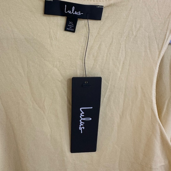 Lulus Yellow Cropped Tank Top V-Neck Double Layer Size XL (Runs Small) - Picture 7 of 11